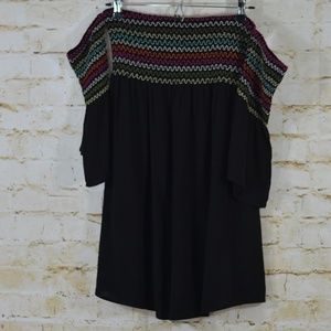 Umgee Sz Small Off The Shoulder Smocked Tunic Top